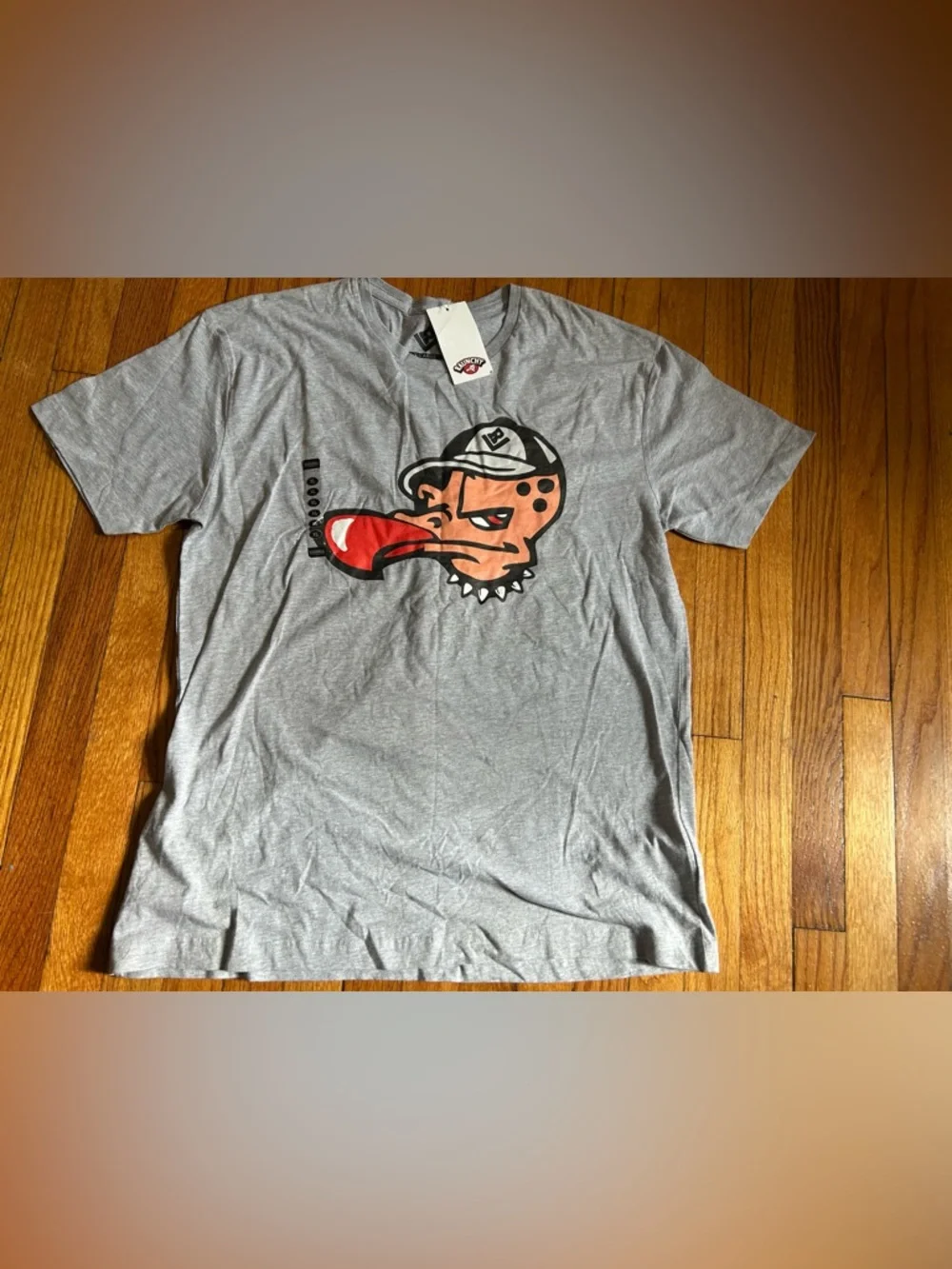 Raunchy Mens Gray T-Shirt Graphic Vulture Bird with Hat Crew Short Sleeve XL